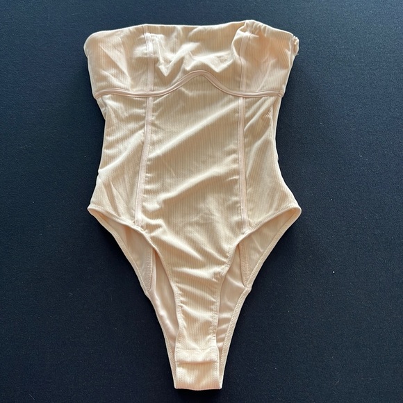 Princess Polly Tops - Princess Polly tan strapless bodysuit NWOT